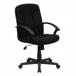 MFO Mid-Back Black Fabric Executive Chair with Nylon Arms
