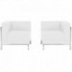 MFO Immaculate Collection White Leather 2 Piece Corner Chair Set