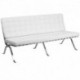 MFO Friendly Collection White Leather Sofa with Curved Legs