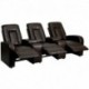 MFO Tranquil Collection 3-Seat Reclining Brown Leather Theater Seating Unit with Cup Holders