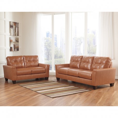 MFO Benchcraft Shine Living Room Set in Orange DuraBlend