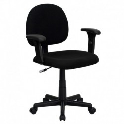 MFO Mid-Back Ergonomic Black Fabric Task Chair with Adjustable Arms