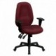 MFO High Back Burgundy Fabric Multi-Functional Ergonomic Task Chair with Arms