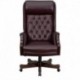 MFO High Back Traditional Tufted Burgundy Leather Executive Office Chair