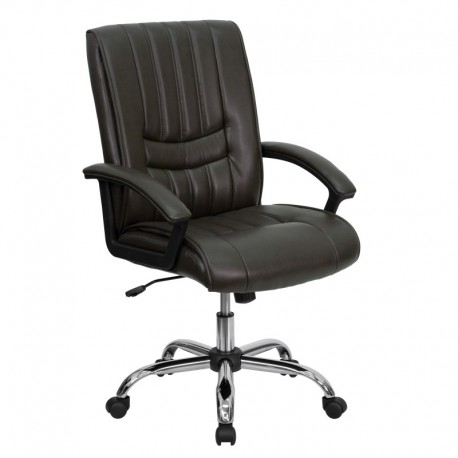 MFO Mid-Back Espresso Brown Leather Manager's Chair