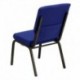 MFO 18.5'' Wide Navy Blue Fabric Stacking Church Chair with 4.25'' Thick Seat - Gold Vein Frame