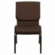 MFO 18.5''W Brown Fabric Stacking Church Chair with 4.25'' Thick Seat - Gold Vein Frame