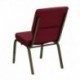 MFO 18.5''W Burgundy Fabric Stacking Church Chair with 4.25'' Thick Seat - Gold Vein Frame