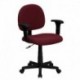 MFO Mid-Back Ergonomic Burgundy Fabric Task Chair with Adjustable Arms