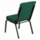 MFO 18.5''W Green Patterned Fabric Stacking Church Chair with 4.25'' Thick Seat - Gold Vein Frame
