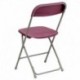 MFO 440 lb. Capacity Premium Burgundy Plastic Folding Chair