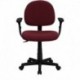 MFO Mid-Back Ergonomic Burgundy Fabric Task Chair with Adjustable Arms