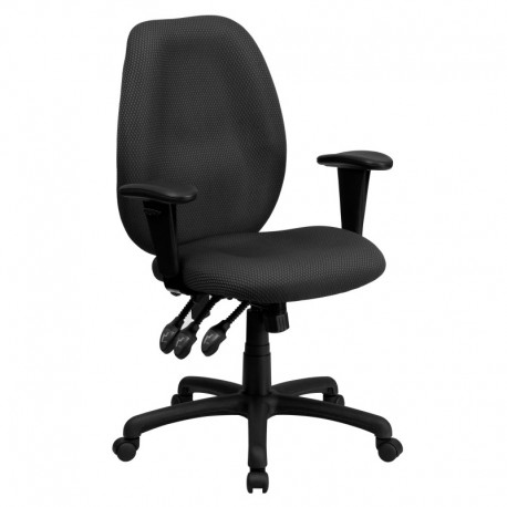 MFO High Back Gray Fabric Multi-Functional Ergonomic Task Chair with Arms