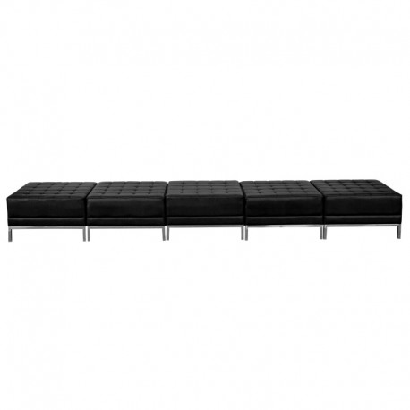 MFO Immaculate Collection Black Leather Five Seat Bench