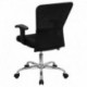 MFO Mid-Back Black Mesh Contemporary Computer Chair with Adjustable Arms and Chrome Base