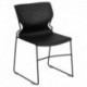 MFO 661 lb. Capacity Black Full Back Stack Chair with Black Frame