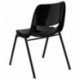MFO 661 lb. Capacity Black Ergonomic Shell Stack Chair with Black Frame and 16'' Seat Height