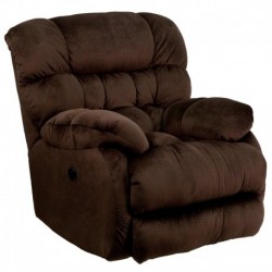 MFO Contemporary Sharpei Chocolate Microfiber Power Recliner with Push Button
