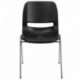 MFO 661 lb. Capacity Black Ergonomic Shell Stack Chair with Chrome Frame and 16'' Seat Height