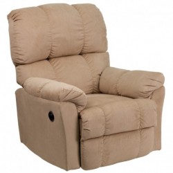 MFO Contemporary Top Hat Coffee Microfiber Power Recliner with Push Button