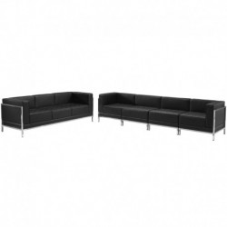 MFO Immaculate Collection Black Leather Sofa Set, 5 Pieces
