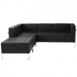 MFO Immaculate Collection Black Leather Sectional Configuration, 3 Pieces