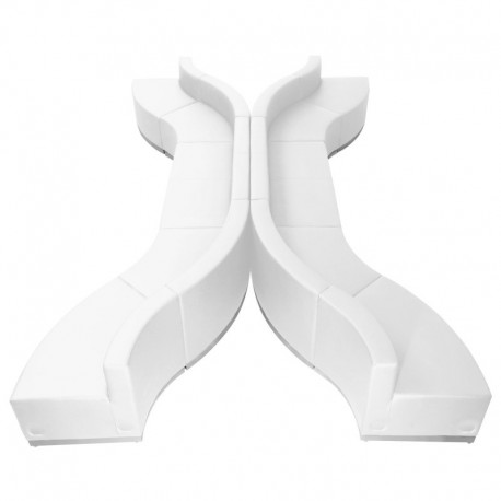 MFO Inspiration Collection White Leather Reception Configuration, 10 Pieces