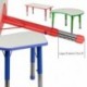 MFO 21''W x 37.75''L Height Adjustable Trapezoid Blue Plastic Activity Table with Grey Top