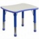MFO 21.875''W x 26.625''L Height Adjustable Rectangular Blue Plastic Activity Table with Grey Top