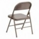 MFO Triple Braced & Double Hinged Beige Metal Folding Chair