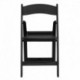 MFO 1000 lb. Capacity Black Resin Folding Chair with Black Vinyl Padded Seat