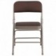 MFO Curved Triple Braced & Quad Hinged Brown Patterned Fabric Upholstered Metal Folding Chair