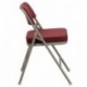 MFO Premium Curved Triple Braced & Quad Hinged Burgundy Fabric Upholstered Metal Folding Chair