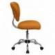 MFO Mid-Back Orange Mesh Task Chair with Chrome Base