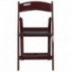 MFO 1000 lb. Capacity Red Mahogany Resin Folding Chair with Black Vinyl Padded Seat