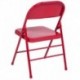 MFO Triple Braced & Double Hinged Red Metal Folding Chair