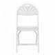 MFO 800 lb. Capacity White Plastic Fan Back Folding Chair