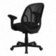 MFO Y-Go Mid-Back Black Mesh Computer Task Chair with Arms