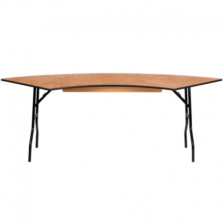 MFO 7.25 ft. x 2.5 ft. Serpentine Wood Folding Banquet Table