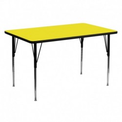 MFO 30''W x 60''L Rectangular Activity Table with 1.25'' Thick Yellow Laminate Top and Standard Height Adjustable Legs