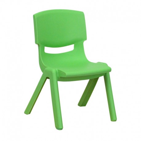 MFO Green Plastic Stackable School Chair with 10.5'' Seat Height