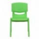 MFO Green Plastic Stackable School Chair with 12'' Seat Height