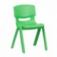 MFO Green Plastic Stackable School Chair with 13.25'' Seat Height