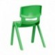 MFO Green Plastic Stackable School Chair with 13.25'' Seat Height