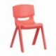 MFO Red Plastic Stackable School Chair with 13.25'' Seat Height
