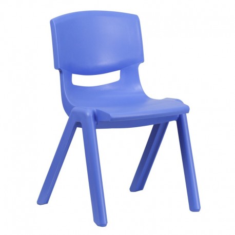 MFO Blue Plastic Stackable School Chair with 15.5'' Seat Height