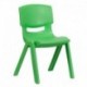 MFO Green Plastic Stackable School Chair with 15.5'' Seat Height
