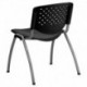 MFO 880 lb. Capacity Black Polypropylene Stack Chair with Titanium Frame Finish