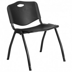 MFO 880 lb. Capacity Black Polypropylene Stack Chair