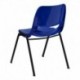 MFO 661 lb. Capacity Navy Ergonomic Shell Stack Chair with Black Frame and 16'' Seat Height